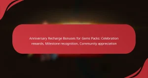 Anniversary Recharge Bonuses for Gems Packs: Celebration rewards, Milestone recognition, Community appreciation
