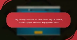 Daily Recharge Bonuses for Gems Packs: Regular updates, Consistent player incentives, Engagement boosts