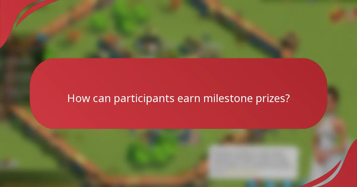 How can participants earn milestone prizes?