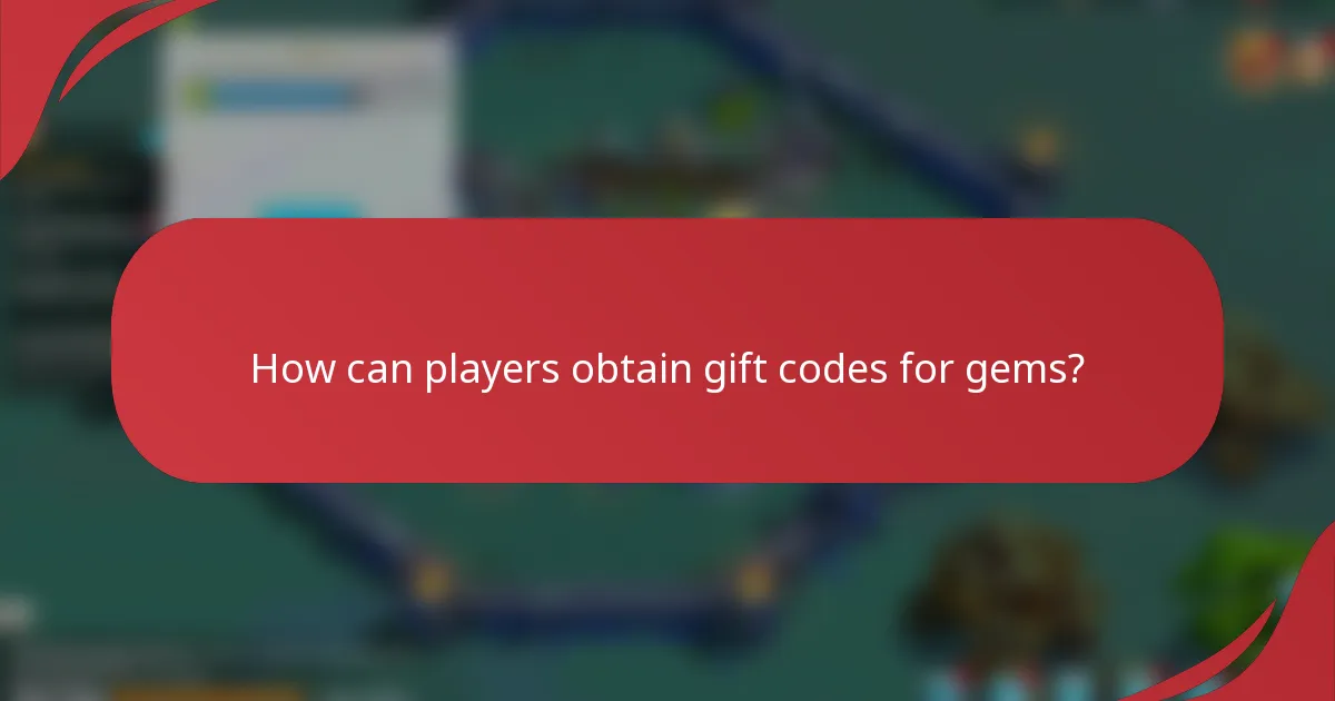How can players obtain gift codes for gems?