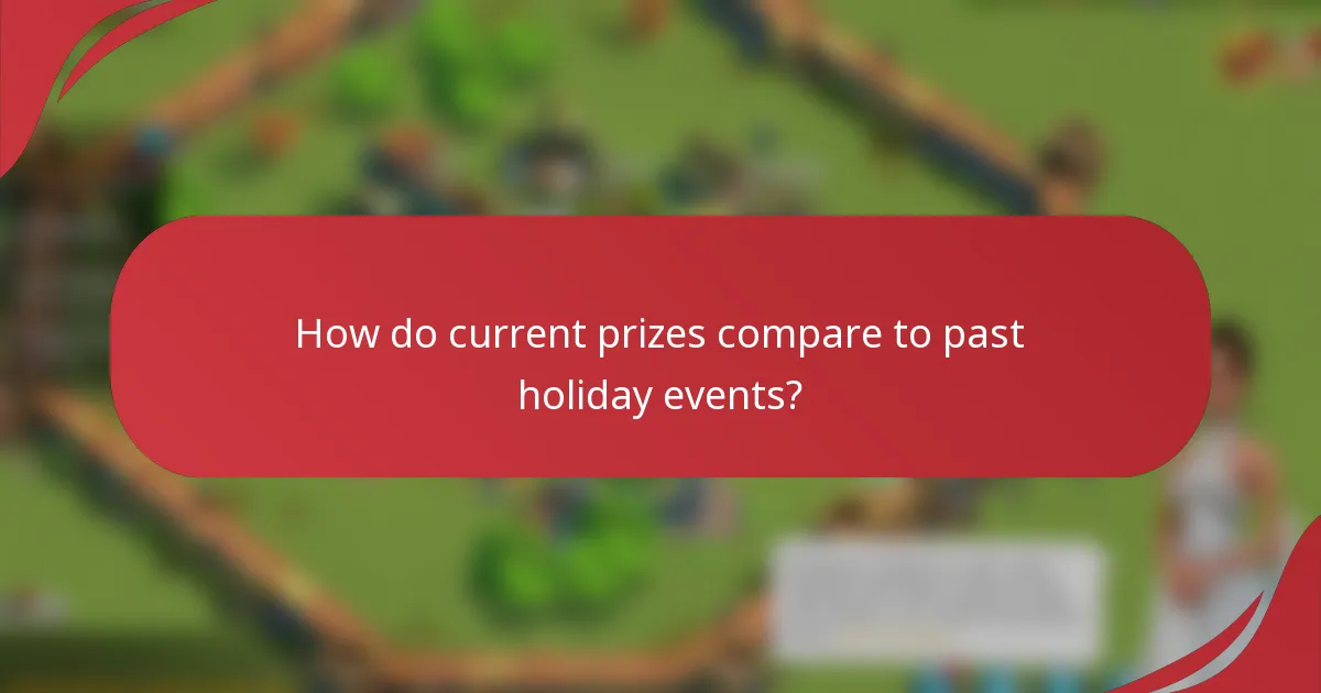 How do current prizes compare to past holiday events?