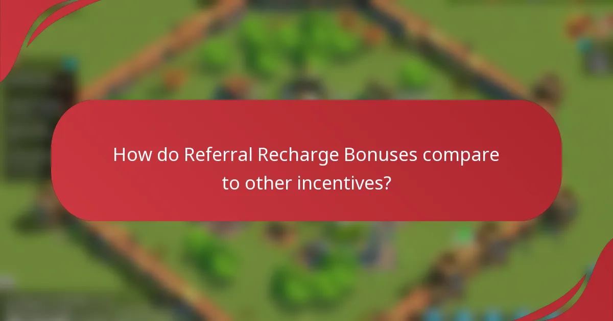 How do Referral Recharge Bonuses compare to other incentives?