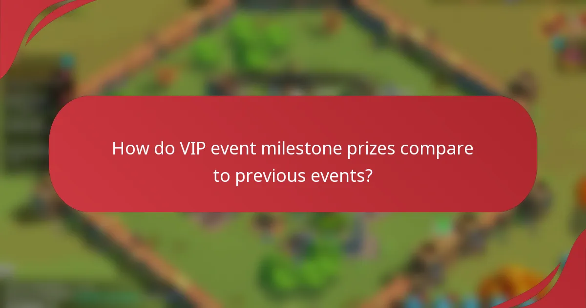 How do VIP event milestone prizes compare to previous events?