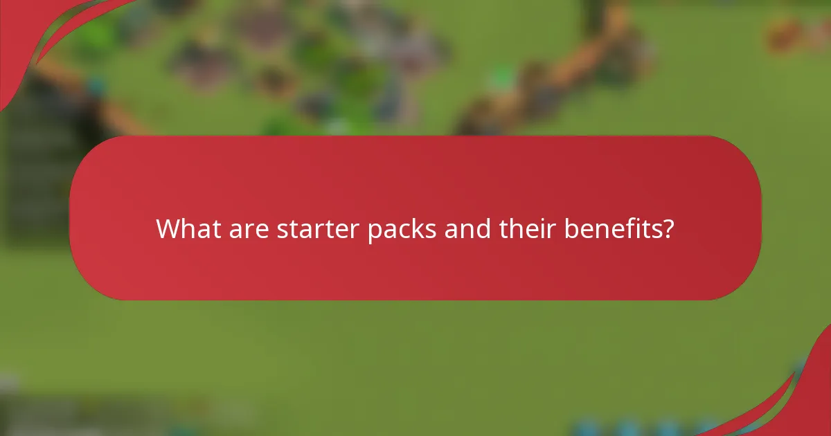 What are starter packs and their benefits?