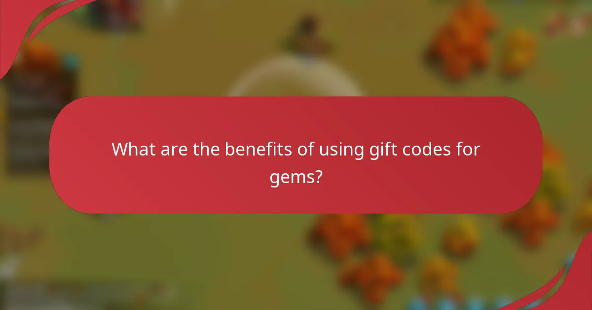 What are the benefits of using gift codes for gems?