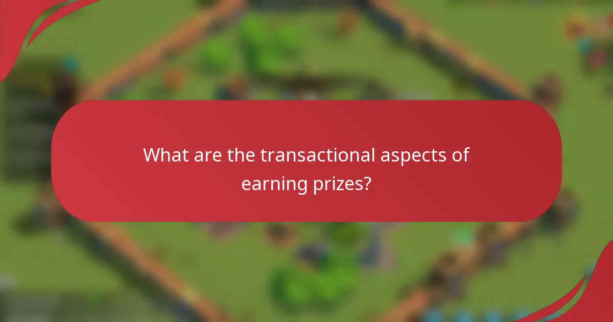 What are the transactional aspects of earning prizes?