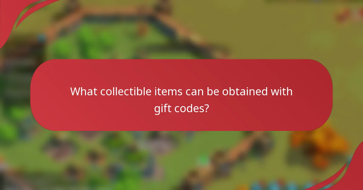 What collectible items can be obtained with gift codes?