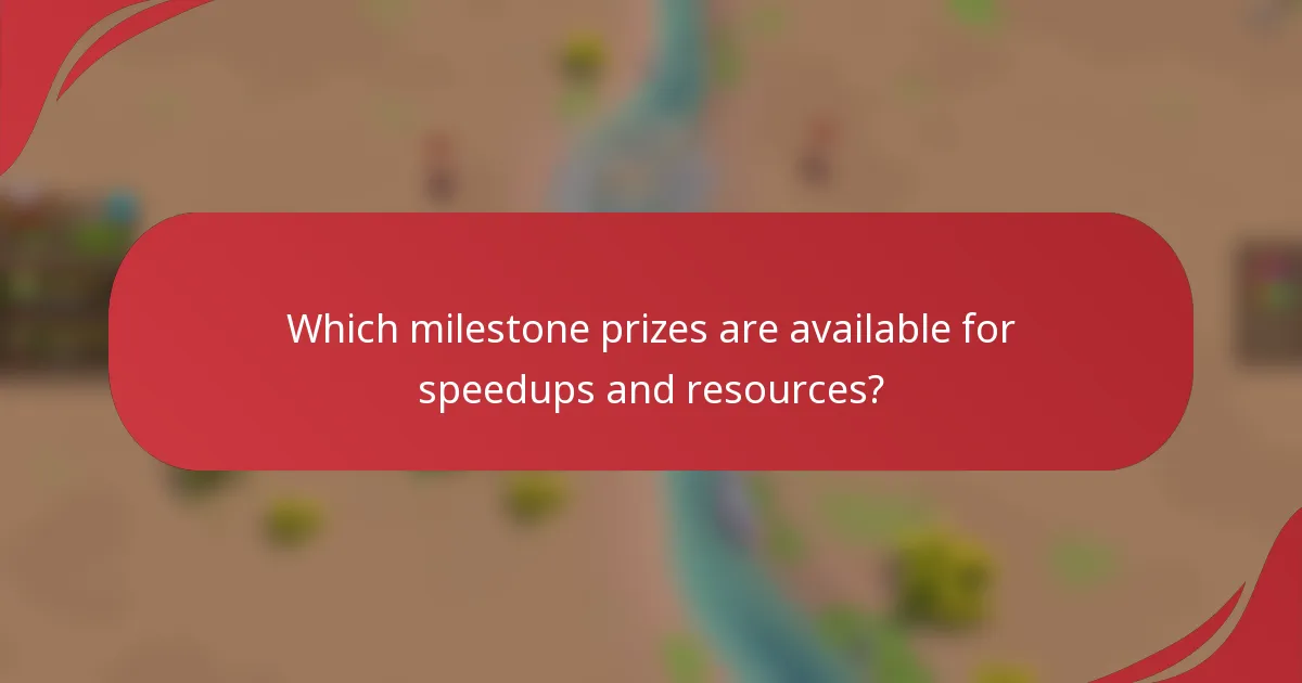 Which milestone prizes are available for speedups and resources?